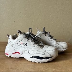 SOLD chunky white fila sneakers
